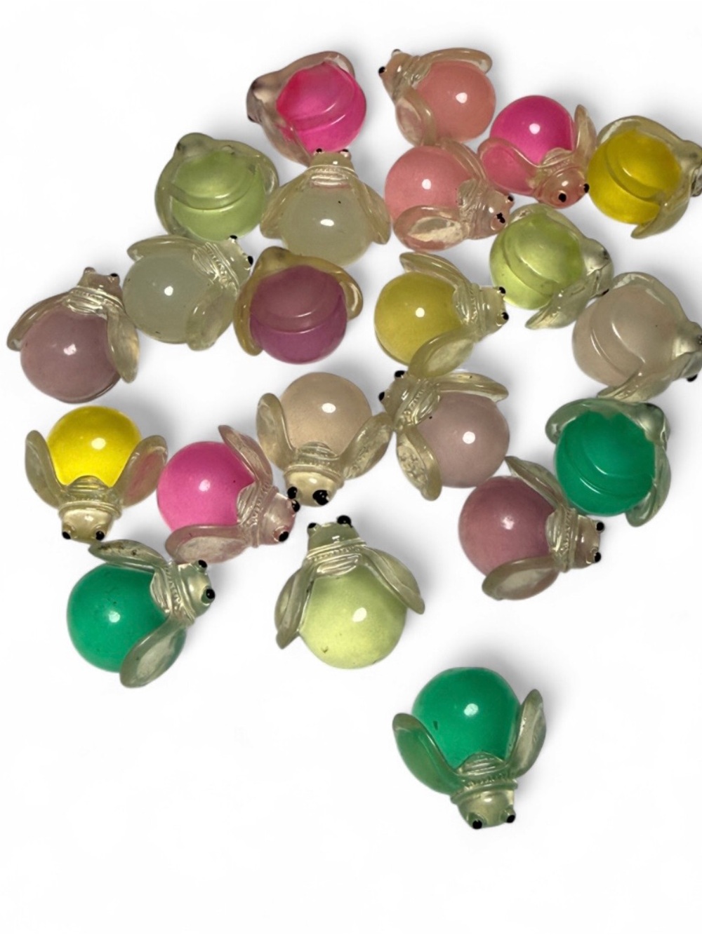 20pc Mini Resin Bees Fireflies Luminous Glow in Dark Tiny Bug Figurines Craft
